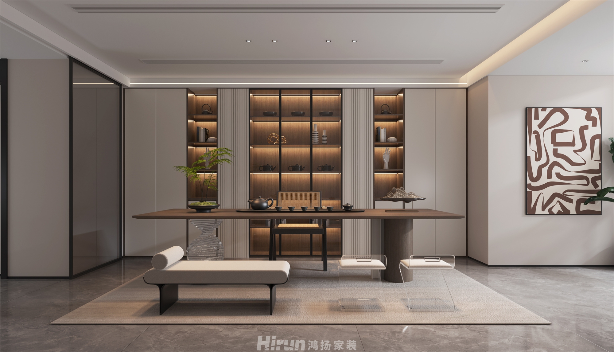 觀(guān)山印292㎡雅致現(xiàn)代疊墅 裝修案例效果圖-2